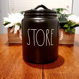 Rare Black Rae Dunn Canister 'STORE'